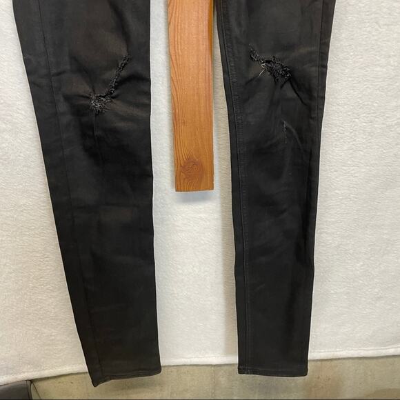 Rag & Bone‎ Distressed Black / Dark Gray Mid Rise Legging Skinny Jeans Size 26 - Picture 3 of 12